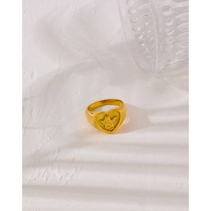 Heart 18K Plated Ring