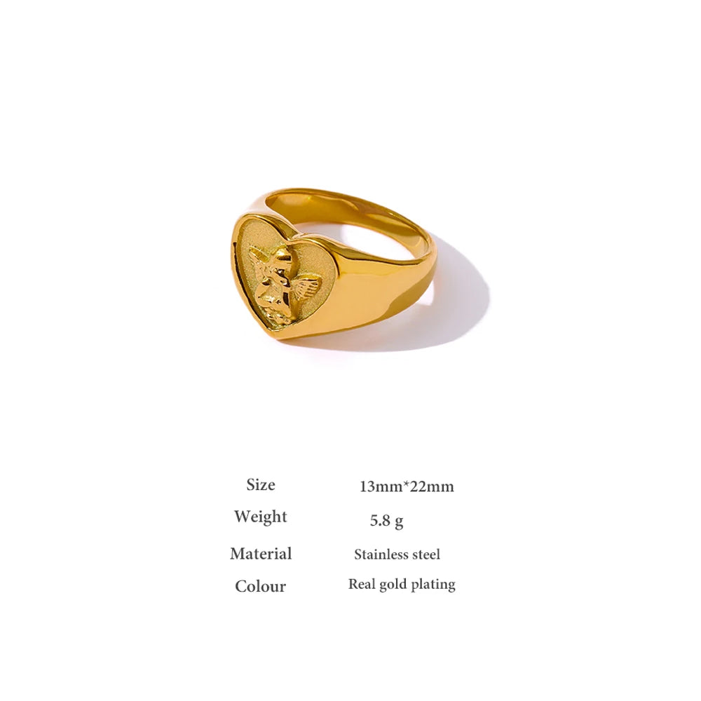 Heart 18K Plated Ring