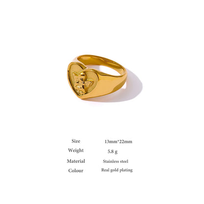 Heart 18K Plated Ring