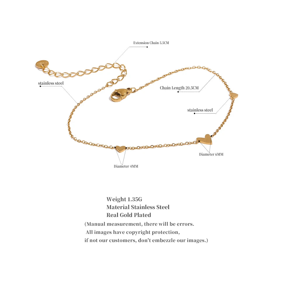 Heart Anklet 18K PVD