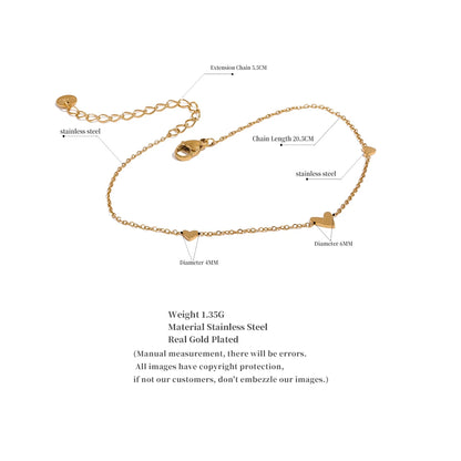 Heart Anklet 18K PVD