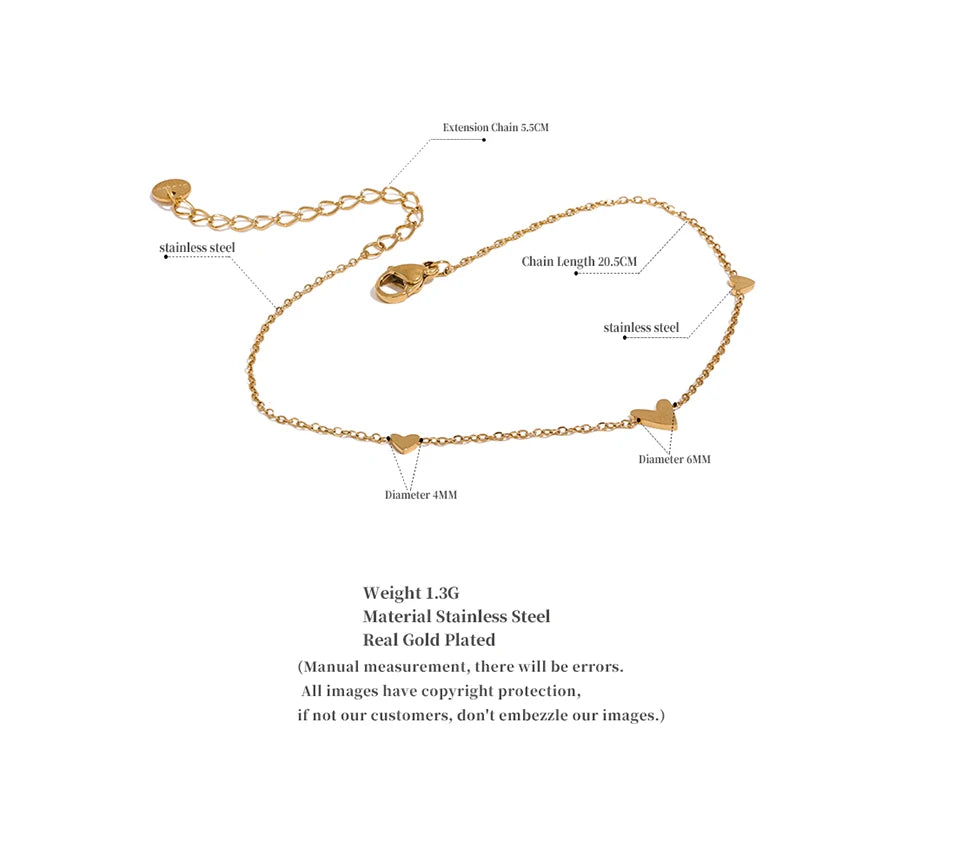 Heart Anklet 18K PVD