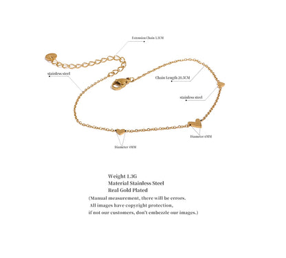 Heart Anklet 18K PVD