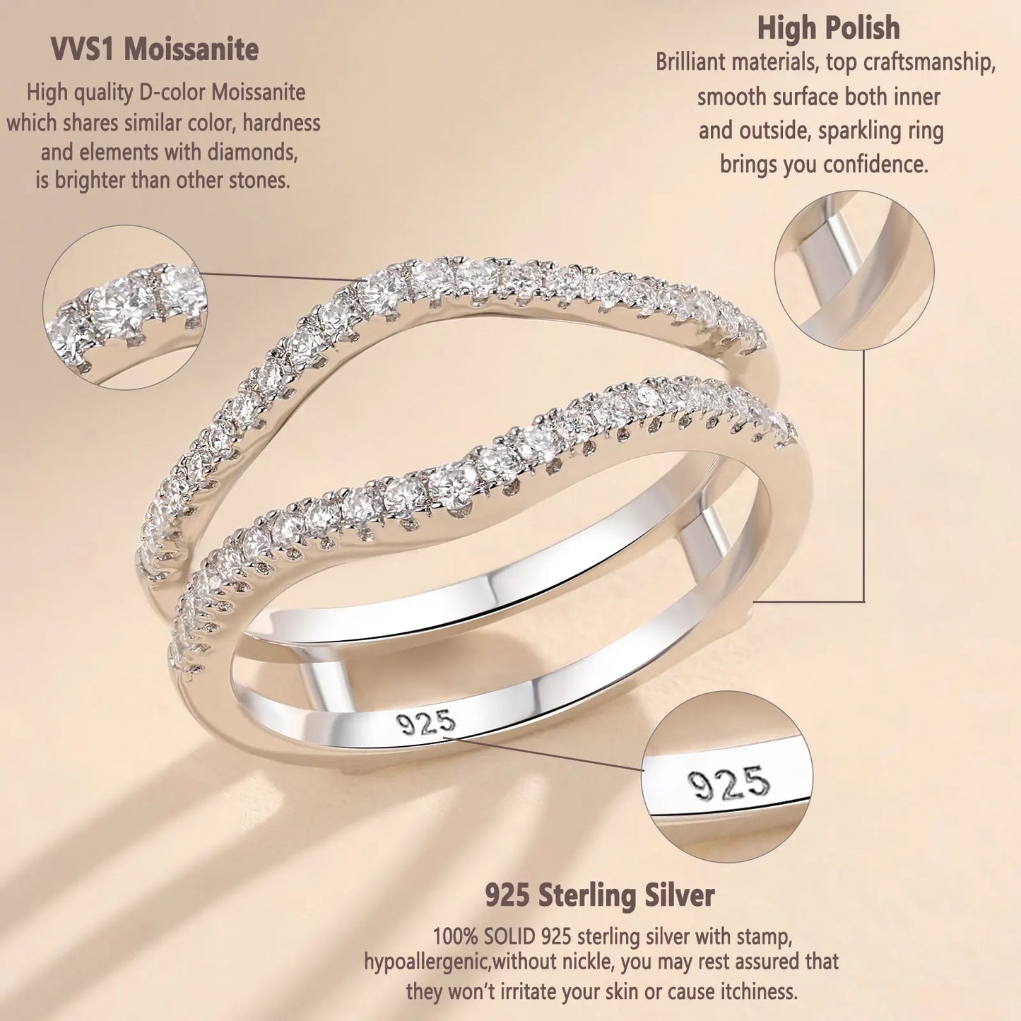 Full Moissanite Ring