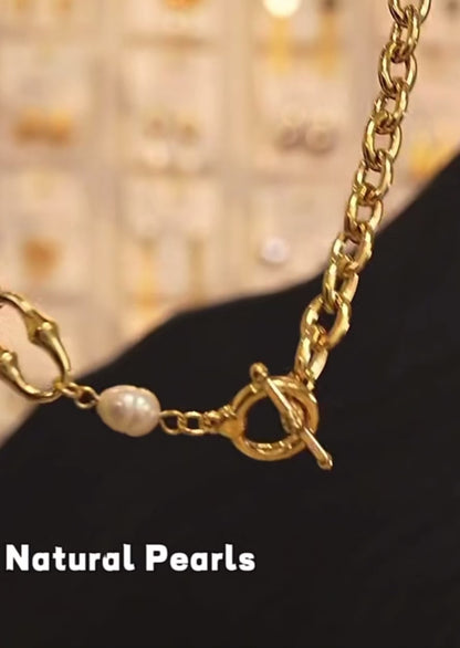 Natural water Pearls 18k Gold